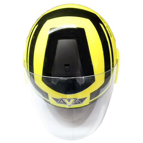 AVS Retro (Flourescent Yellow) - Skyline - Half Face Helmet