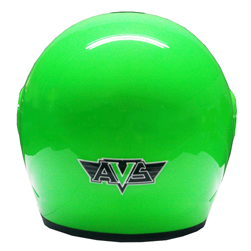 AVS Retro (Green Flourescent) - Solid - Half Face Helmet