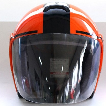 AVS Retro 86 (Orange Flourescent) - Full Graphic - Half Face Helmet