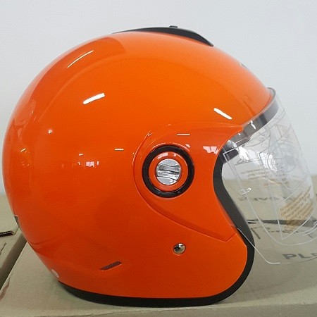 AVS Retro (Orange Flourescent) - Solid - Half Face Helmet