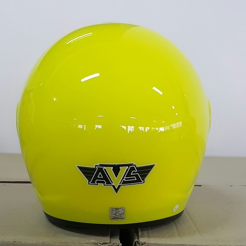 AVS Retro (Yellow Flourescent) - Solid - Half Face Helmet