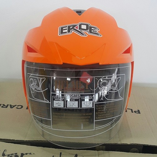 EROE R (Orange Flourescent) - Solid - Half Face Helmet
