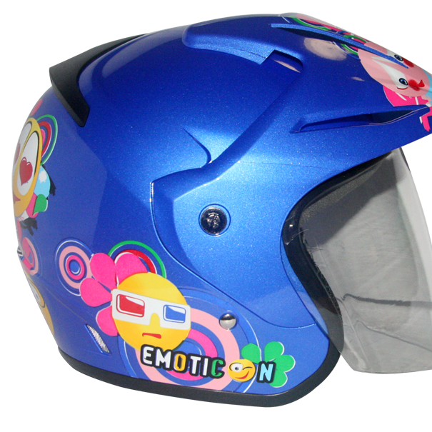 EROE (Emoticonku Blue Realm) - Full Graphic - Half Face Helmet