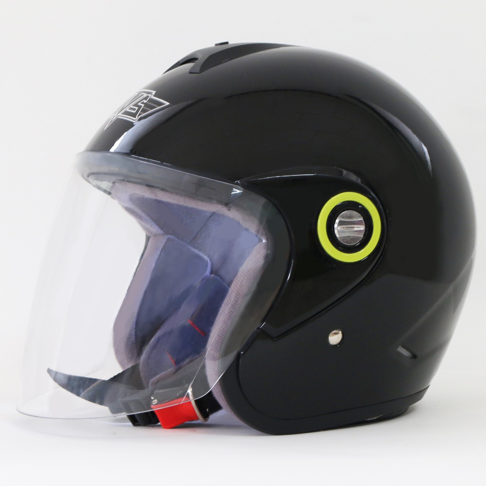 AVS Retro (Black) - Solid - Half Face Helmet