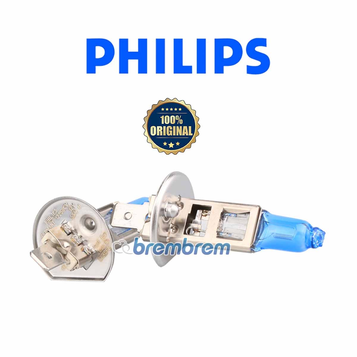 PHILIPS CRYSTAL VISION H1 (4300K) - LAMPU HALOGEN