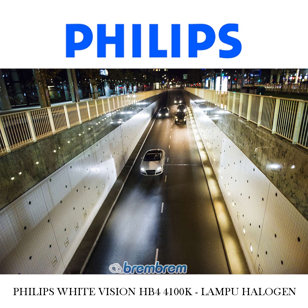 PHILIPS WHITE VISION HB4 (4100K) - LAMPU HALOGEN