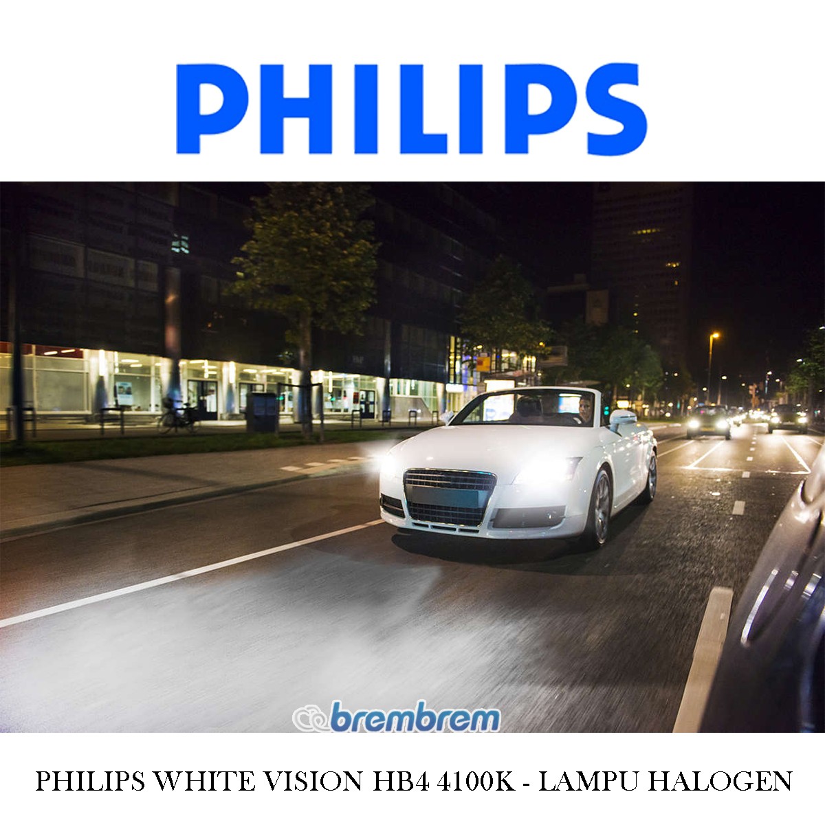 PHILIPS WHITE VISION HB4 (4100K) - LAMPU HALOGEN