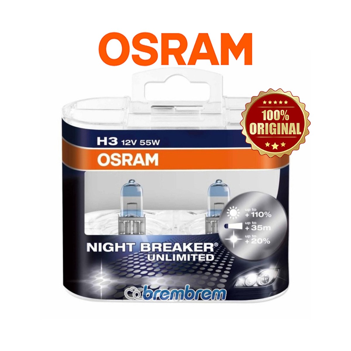 OSRAM NIGHT BREAKER UNLIMITED H3 - LAMPU HALOGEN
