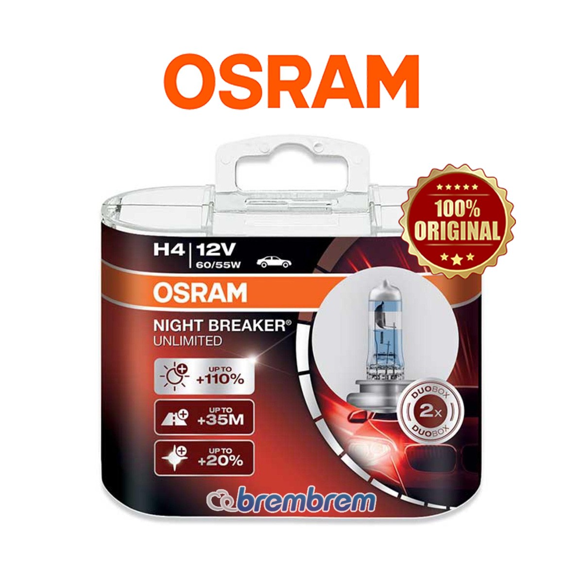 OSRAM NIGHT BREAKER UNLIMITED H4 - LAMPU HALOGEN