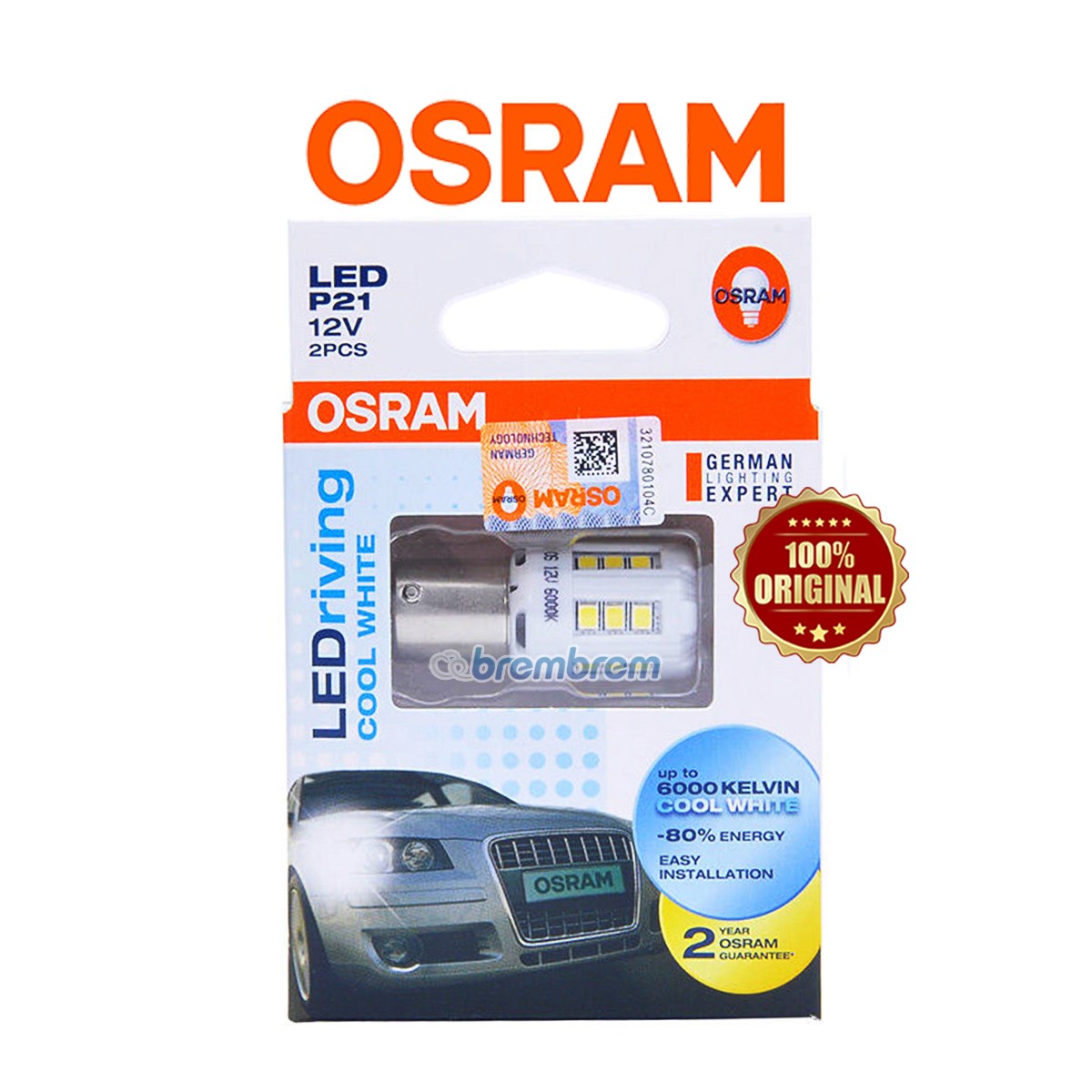 OSRAM RETROFIT 1457R (P21 / 5W) COOL WHITE - LAMPU LED MOBIL