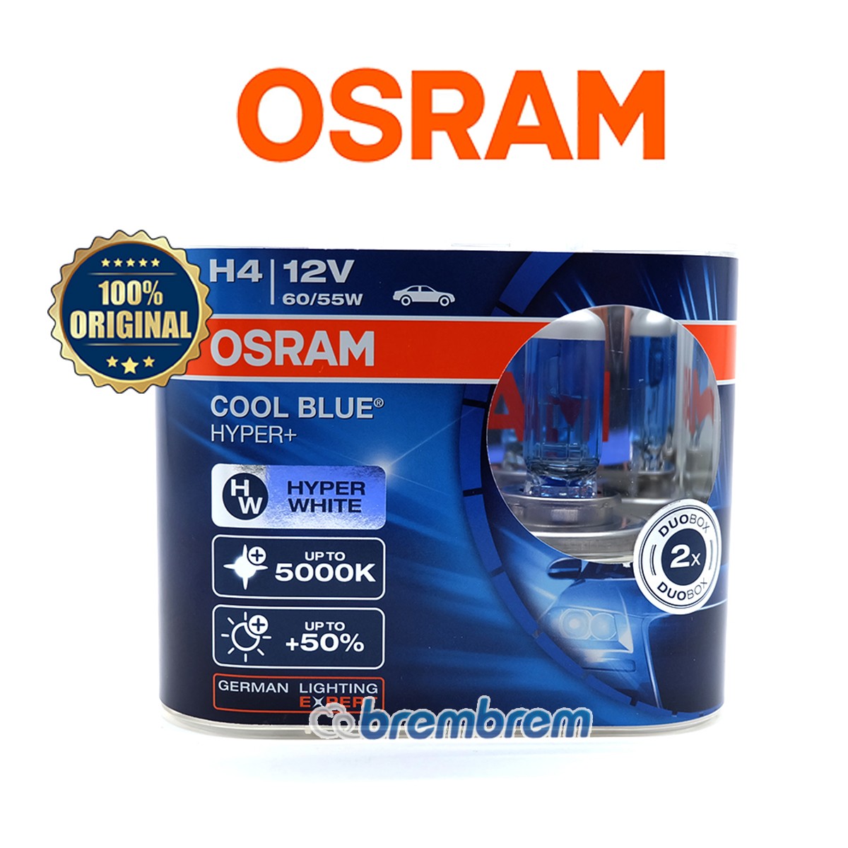 OSRAM COOL BLUE HYPER PLUS H4 (5000K) - LAMPU HALOGEN