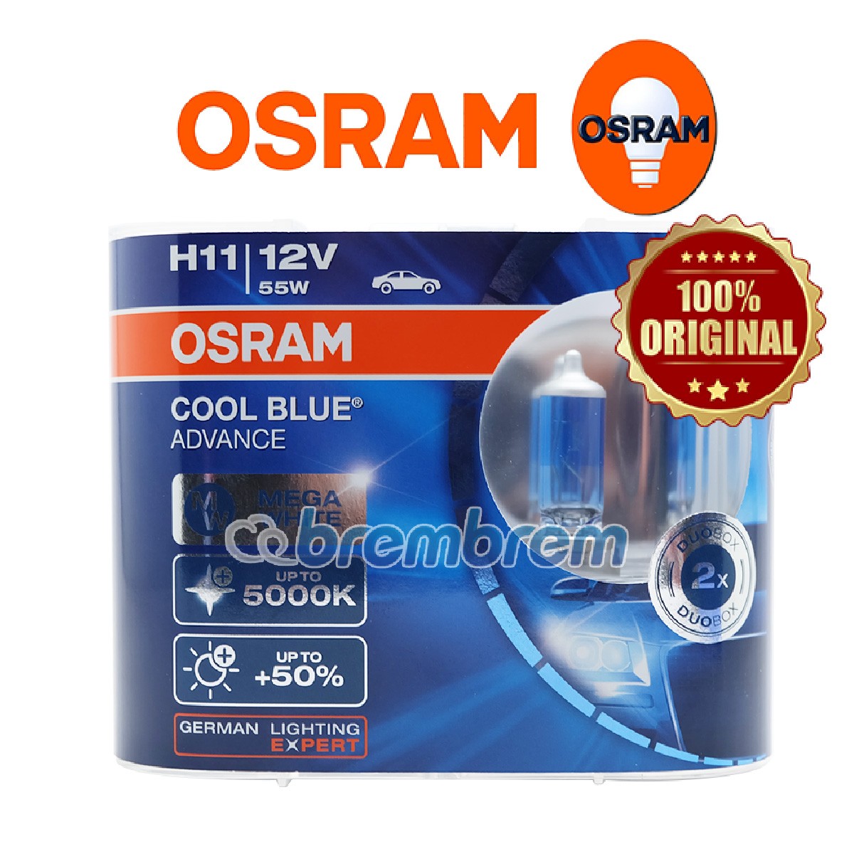 OSRAM COOL BLUE ADVANCE H11 (5000K) -  LAMPU HALOGEN