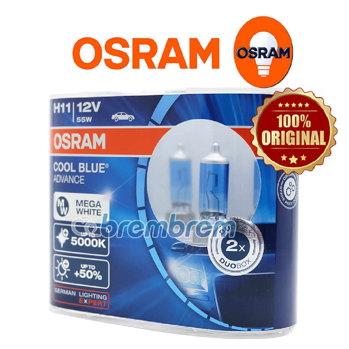 OSRAM COOL BLUE ADVANCE H11 (5000K) -  LAMPU HALOGEN