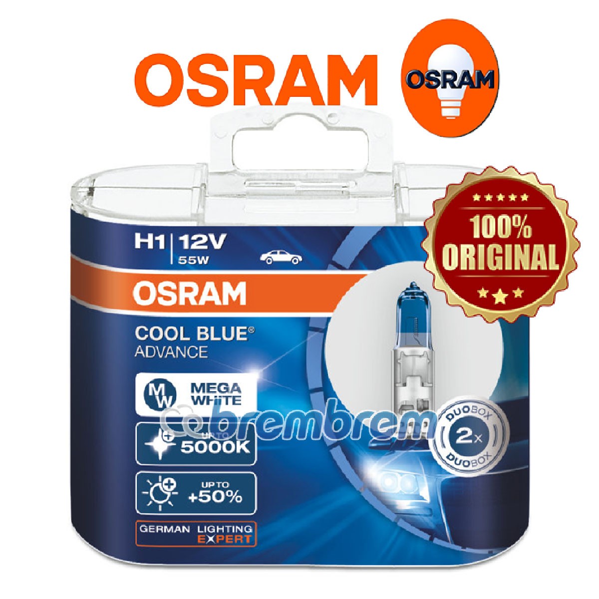 OSRAM COOL BLUE ADVANCE H1 (5000K) - LAMPU HALOGEN