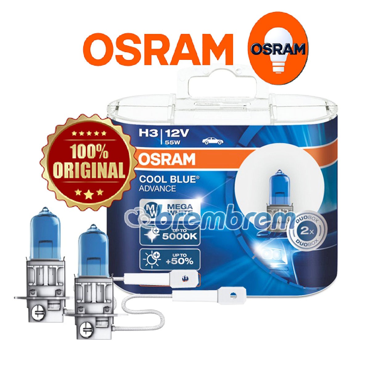 OSRAM COOL BLUE ADVANCE H3 (5000K) - LAMPU HALOGEN