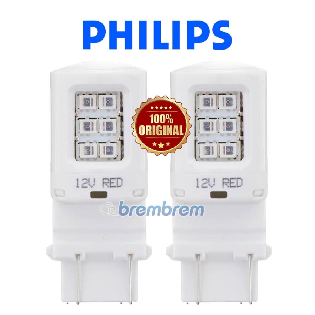 PHILIPS ULTINON T20 W21/5W RED - LAMPU LED