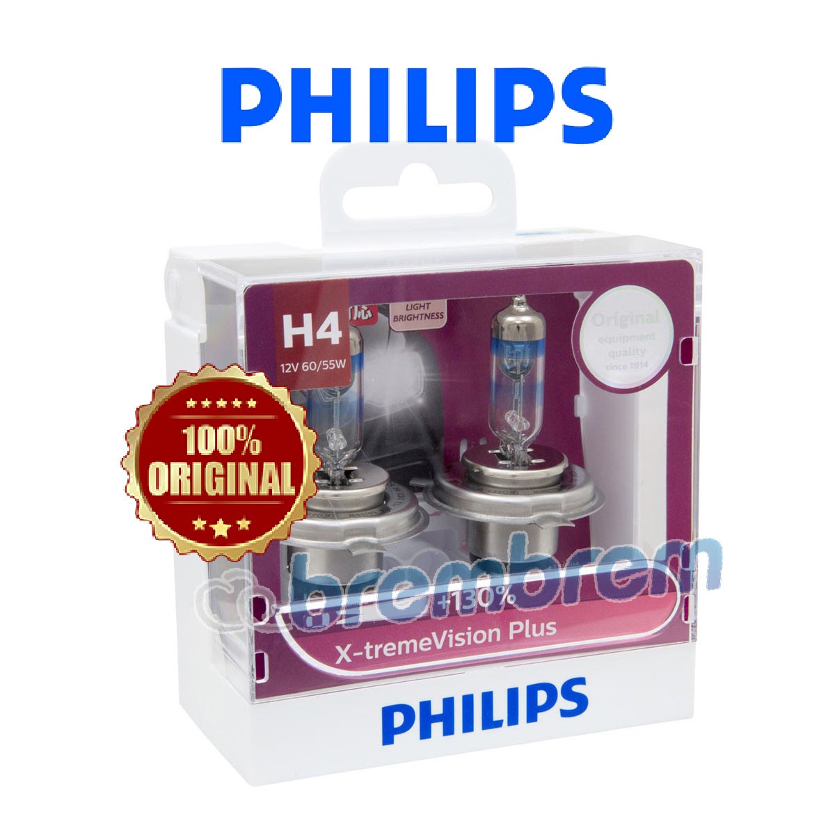 PHILIPS XTREME VISION PLUS H4 (3700K) - LAMPU HALOGEN