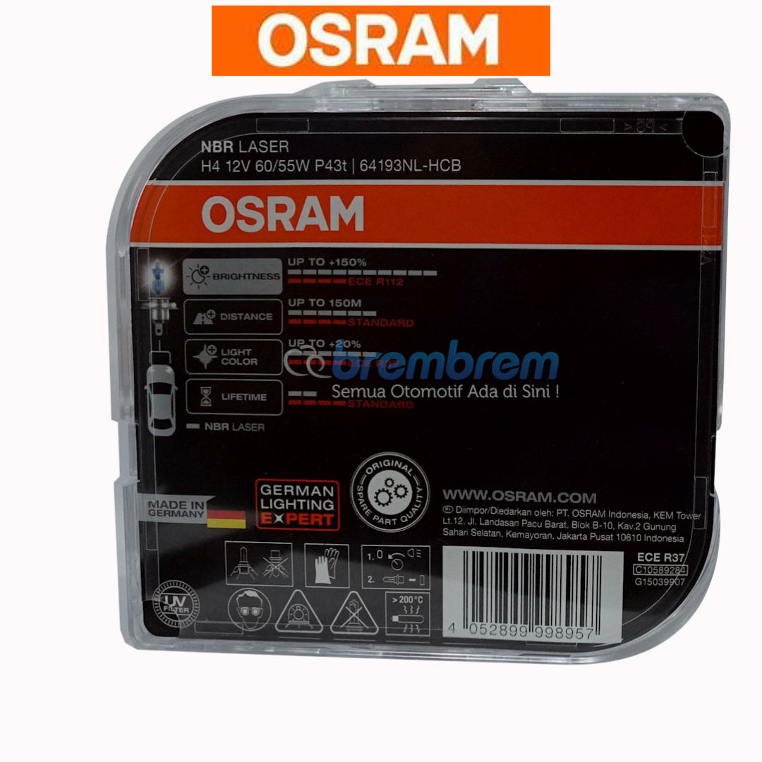 OSRAM NIGHT BREAKER LASER H4 - LAMPU HALOGEN