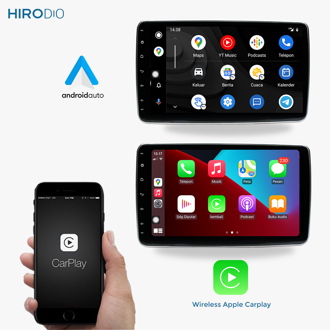 HIRODIO ALPHA 10 INCH - ANDROID MIRRORING iOS ANDROID - QLED 4 + 64GB 