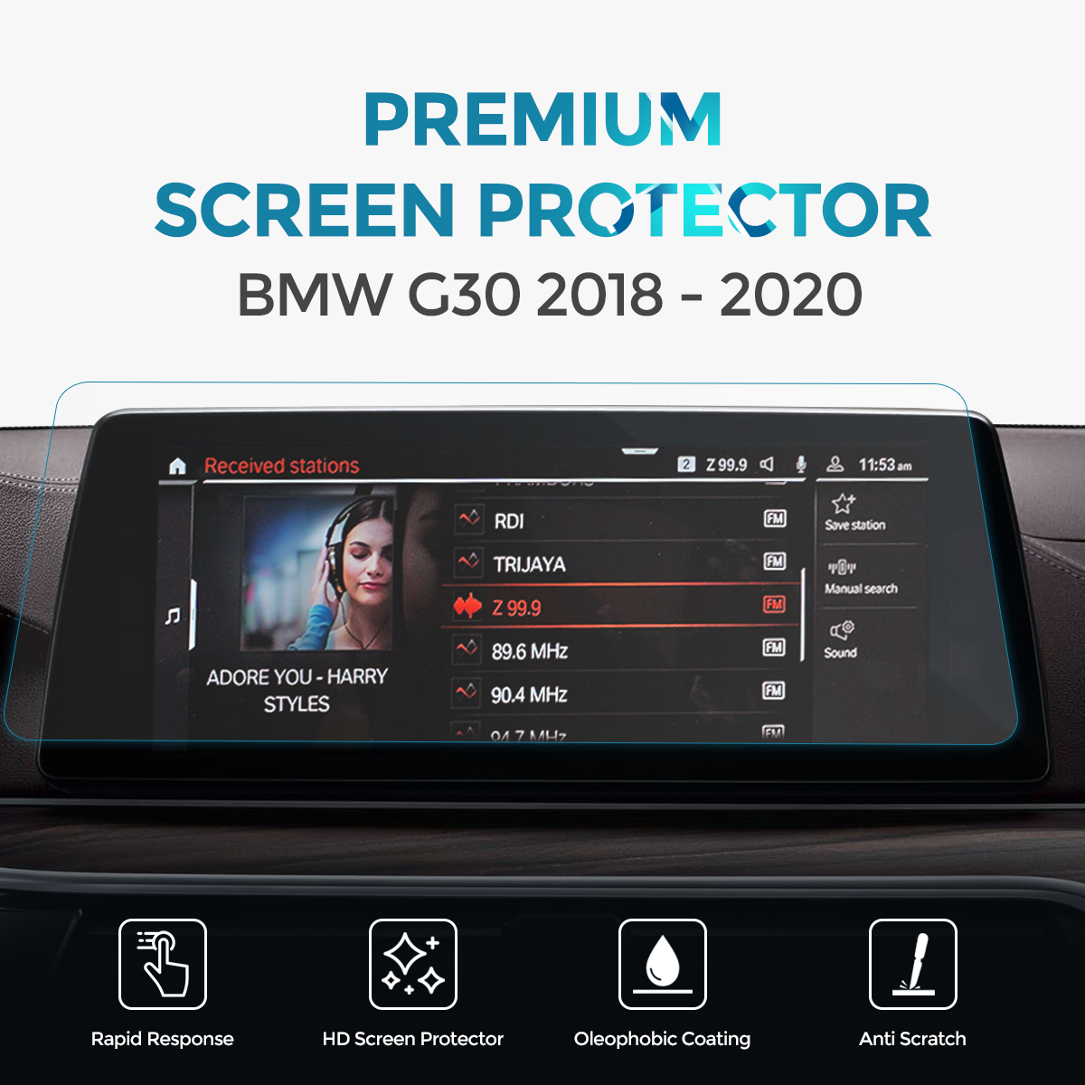 PREMIUM SCREEN PROTECTOR ANTI GORES HEAD UNIT BMW G30 2018-2020